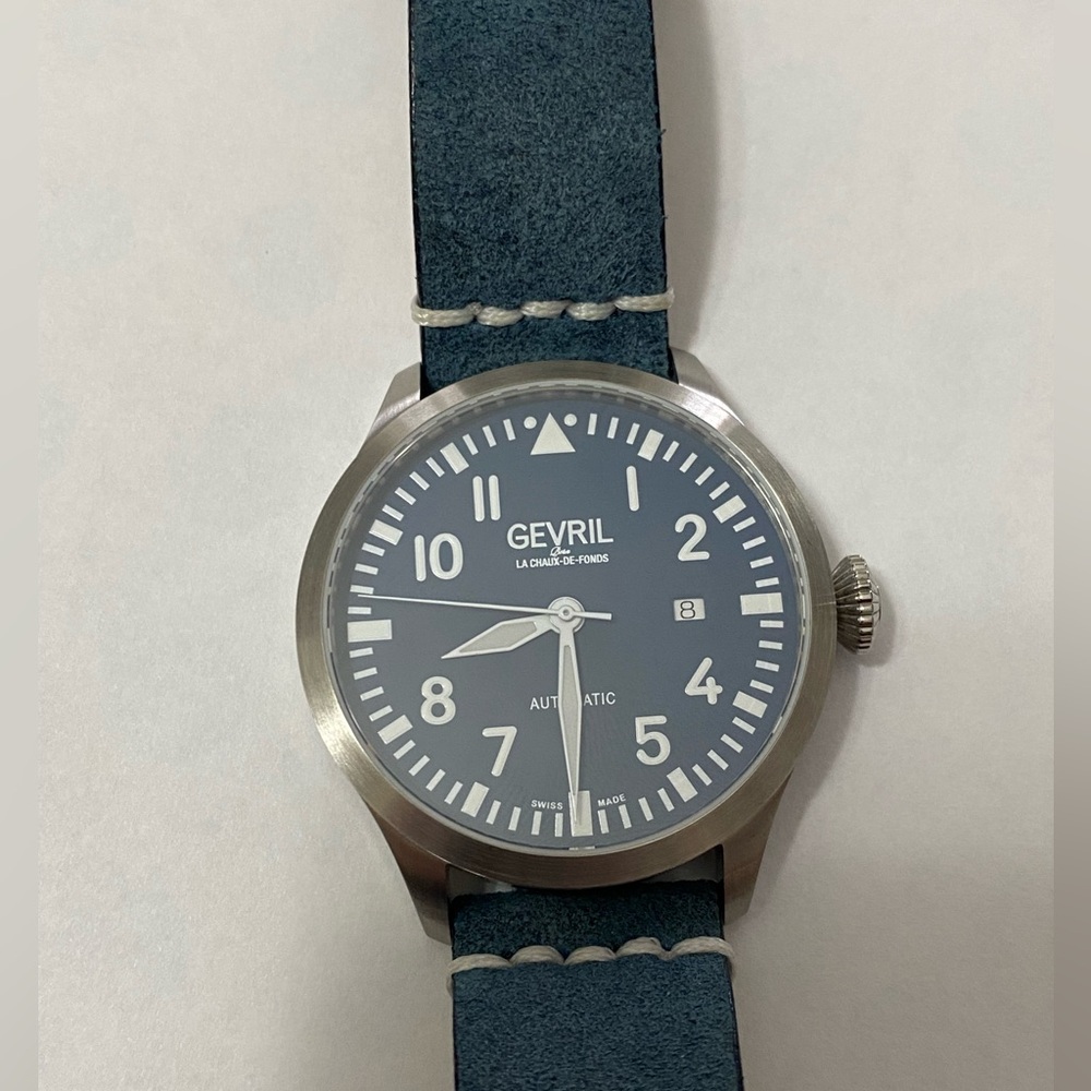 Gevril Vaughn Swiss Automatic Pilot Watch in Blue